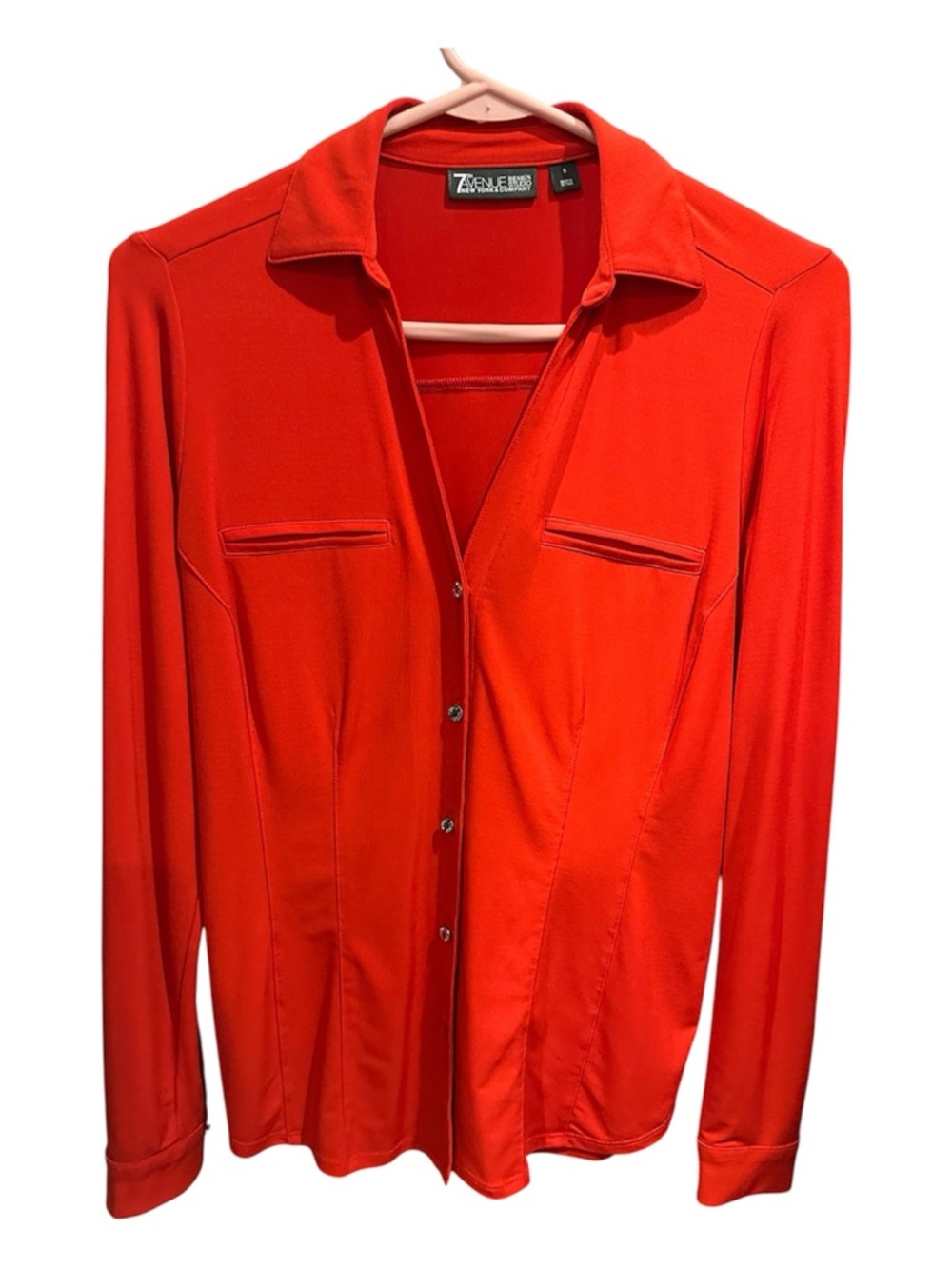 New York & Company Women’s Red Button-Down Shirt